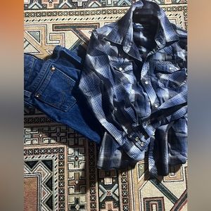 Wrangler jeans and pearl snap shirt -boys